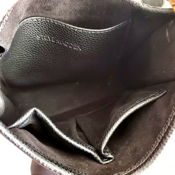 Steve Madden Black Pebbled Crossbody Bag Adjustable Strap Purse Shoulder Satchel - Picture 7 of 9